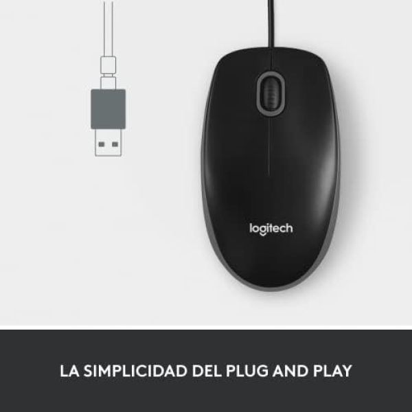 Logitech M100 Corded Mouse – Wired USB Mouse for Computers and Laptops - Image 3