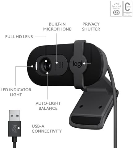 Logitech Brio 101 Full HD 1080p Webcam Made for Meetings and Works - Image 6