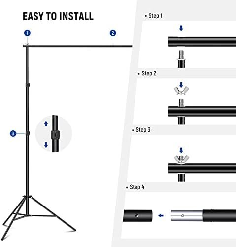 Neewer Photo Studio Backdrop Support System, 10ft/3m Wide 6.6ft/2m High - Image 3