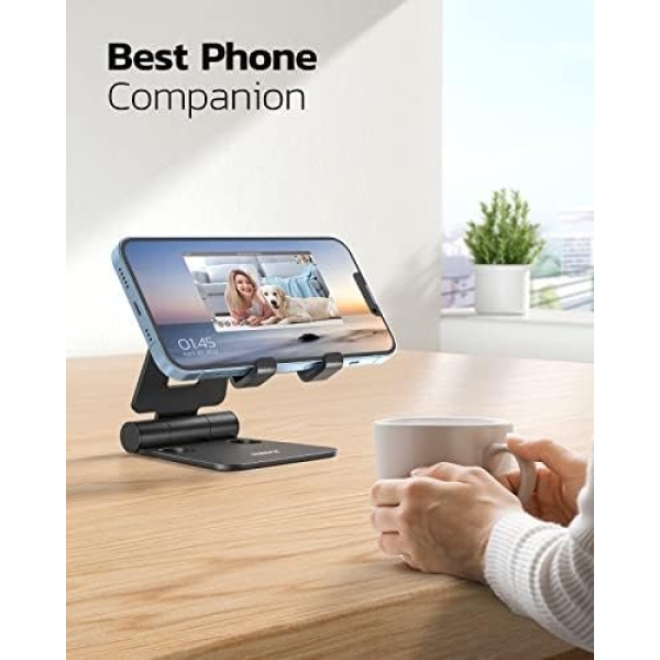 Nulaxy Dual Folding Cell Phone Stand, Fully Adjustable Foldable Desktop Phone - Image 5