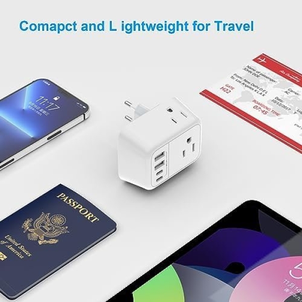 VYLEE International Travel Adapter, Europe Travel Adapter with USB, Universal - Image 6