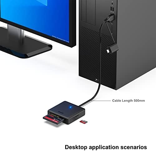 Memory Card Reader, BENFEI 4in1 USB USB-C to SD Micro SD MS CF Card Reader - Image 3