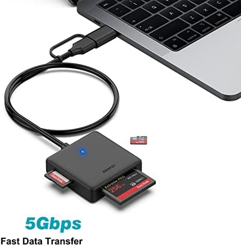 Memory Card Reader, BENFEI 4in1 USB USB-C to SD Micro SD MS CF Card Reader - Image 4