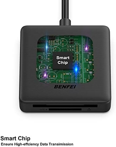 Memory Card Reader, BENFEI 4in1 USB USB-C to SD Micro SD MS CF Card Reader - Image 7