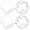 2Pack 20W USB C Charger for iPhone 15/15 Plus/15 Pro/15 Pro Max,PD Wall Charger