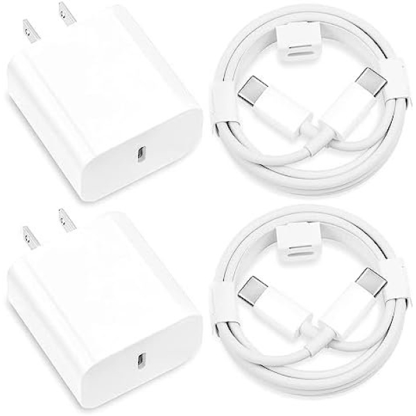 2Pack 20W USB C Charger for iPhone 15/15 Plus/15 Pro/15 Pro Max,PD Wall Charger