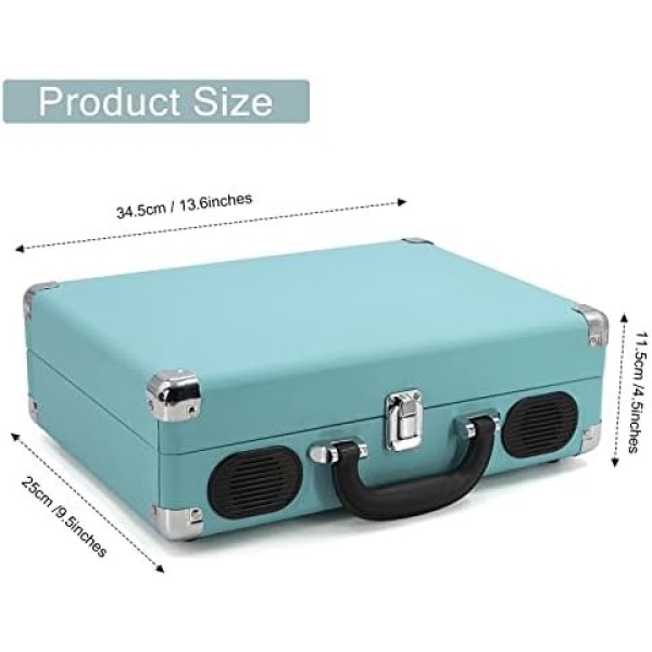 LP&No.1 Portable Suitcase Turntable with Stereo Speaker,3 Speeds Belt-Drive - Image 4