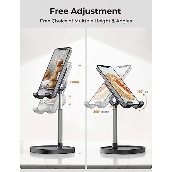 LISEN Cell Phone Stand, Height Angle Adjustable Phone Holer for Desk, Taller - Image 7