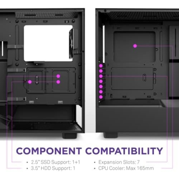 NZXT H5 Flow Compact ATX Mid-Tower PC Gaming Case – High Airflow Perforated - Image 8