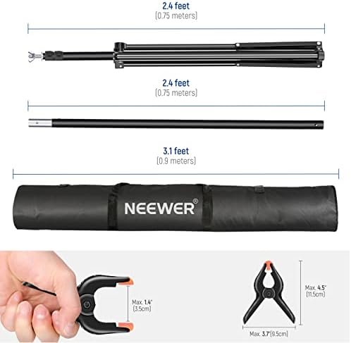 Neewer Photo Studio Backdrop Support System, 10ft/3m Wide 6.6ft/2m High - Image 7