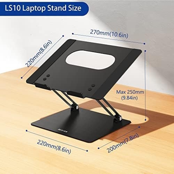 BESIGN LS10 Aluminum Laptop Stand, Ergonomic Adjustable Notebook Riser Holder - Image 6
