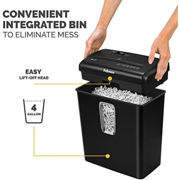 Fellowes PowerShred P-30C 6 Sheet Cross-Cut Deskside Paper Shredder for The Home - Image 4
