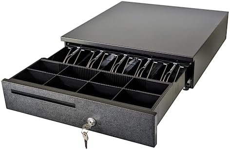 ADD Cash Drawer 16"x16.5"x4" POS Cash Box with Cash Register Till Tray