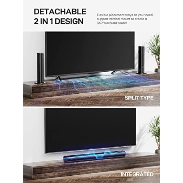 TUFUTURE ar 2 in 1 Separable MEVOSTO 2.2CH Soundbar for TV 80W Built-in Dual - Image 3