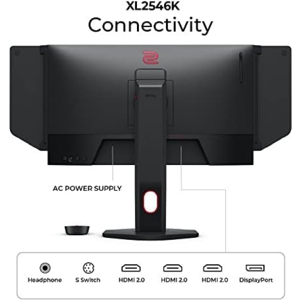 BenQ ZOWIE XL2546K 24.5-inch 240Hz Gaming Monitor | 1080P 1ms DyAc+ Smaller Base - Image 5