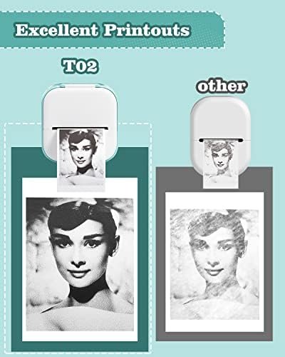 Memoking Label Makers - T02 Mini Portable Small Printer with 3 Rolls Paper - Image 6