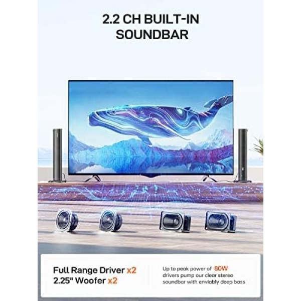 TUFUTURE ar 2 in 1 Separable MEVOSTO 2.2CH Soundbar for TV 80W Built-in Dual - Image 2