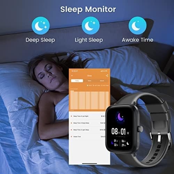 Smart Watch, Fitness Tracker with Heart Rate Blood Oxygen Sleep Monitor, 1.7" - Image 5