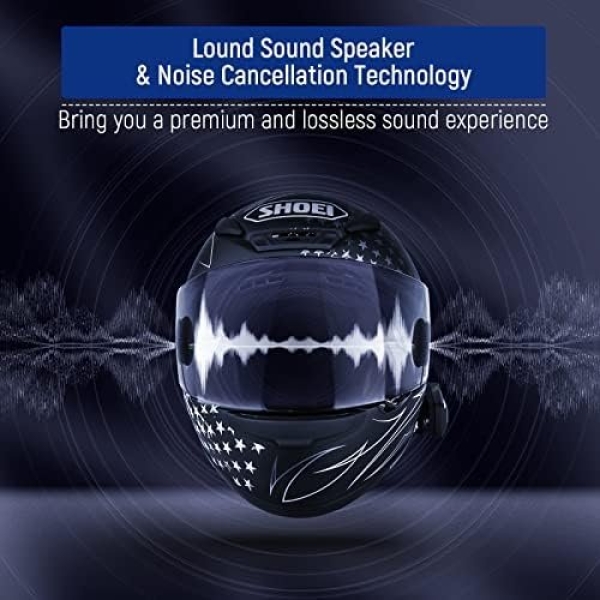 LEXIN Motorcycle Bluetooth Headset with Music Sharing, 2pcs B4FM 10 Riders - Image 3
