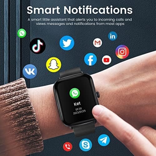 Smart Watch, Fitness Tracker with Heart Rate Blood Oxygen Sleep Monitor, 1.7" - Image 7