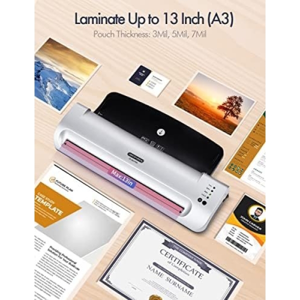 Laminator Machine, SINOPUREN 13-inch Thermal Laminator, with Paper Trimmer - Image 4