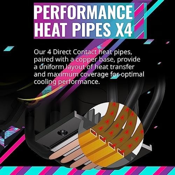 Cooler Master Hyper 212 Halo Black CPU Air Cooler, MF120 Halo² Fan, Dual Loop - Image 5