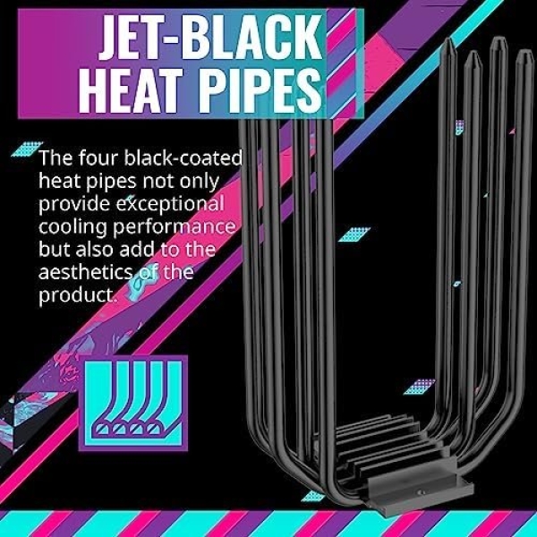 Cooler Master Hyper 212 Halo Black CPU Air Cooler, MF120 Halo² Fan, Dual Loop - Image 4