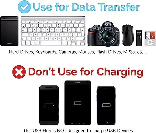 Sabrent 4-Port USB Hub, USB 3.0 Fast Data Hub with Individual LED Power - Image 7