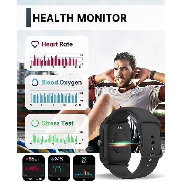Smart Watch for Men Women, Answer Make Call, Alexa Built-in, 1.8" Touch Screen - Image 6