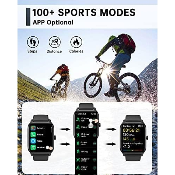 Smart Watch for Men Women, Answer Make Call, Alexa Built-in, 1.8" Touch Screen - Image 5