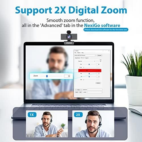 NexiGo N60 1080P Webcam with Microphone, Adjustable FOV, Zoom, Software Control - Image 2