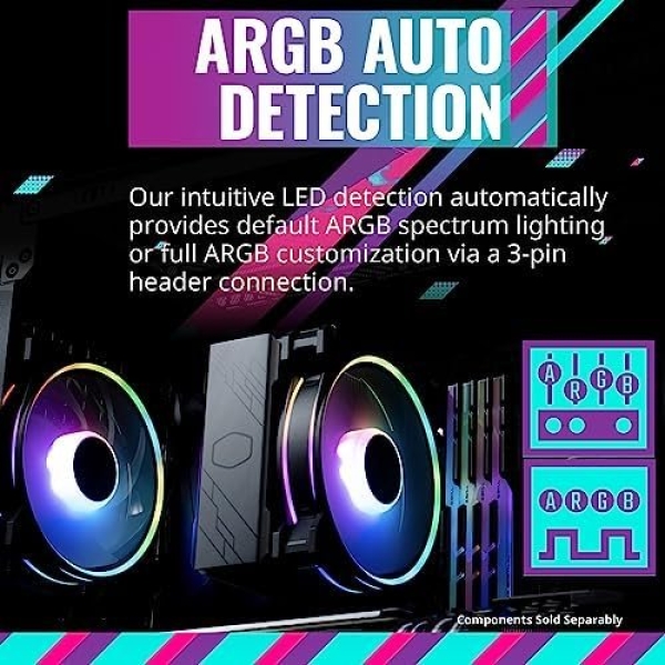 Cooler Master Hyper 212 Halo Black CPU Air Cooler, MF120 Halo² Fan, Dual Loop - Image 2