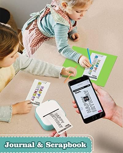 Memoking Label Makers - T02 Mini Portable Small Printer with 3 Rolls Paper - Image 2