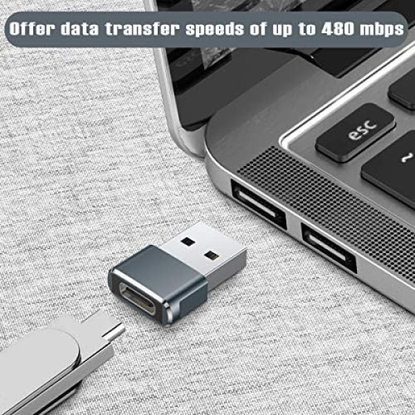 USB C Female to USB Male Adapter (3 Pack),Type C to USB A Charger Cable Adapter - Image 4