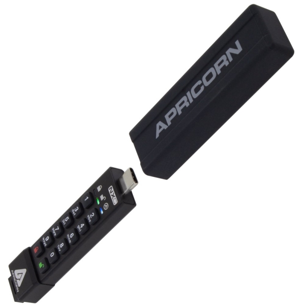 Apricorn 128GB Aegis Secure Key 3 NXC 256-Bit Hardware-Encrypted USB 3.2 Type C Flash Drive - Image 3