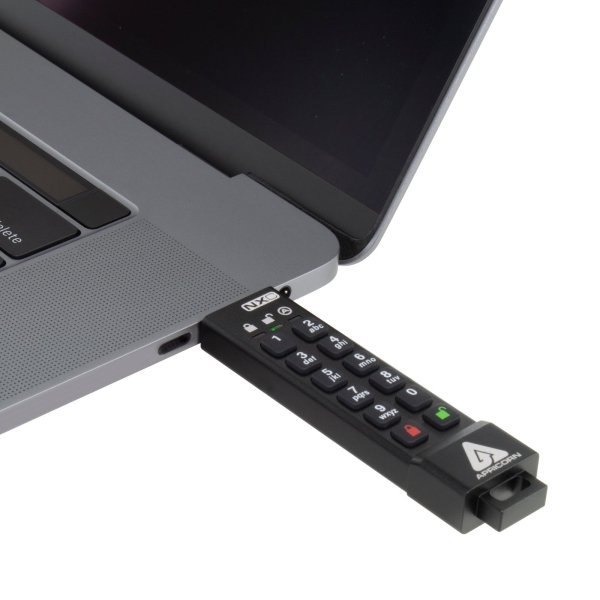 Apricorn 128GB Aegis Secure Key 3 NXC 256-Bit Hardware-Encrypted USB 3.2 Type C Flash Drive - Image 2